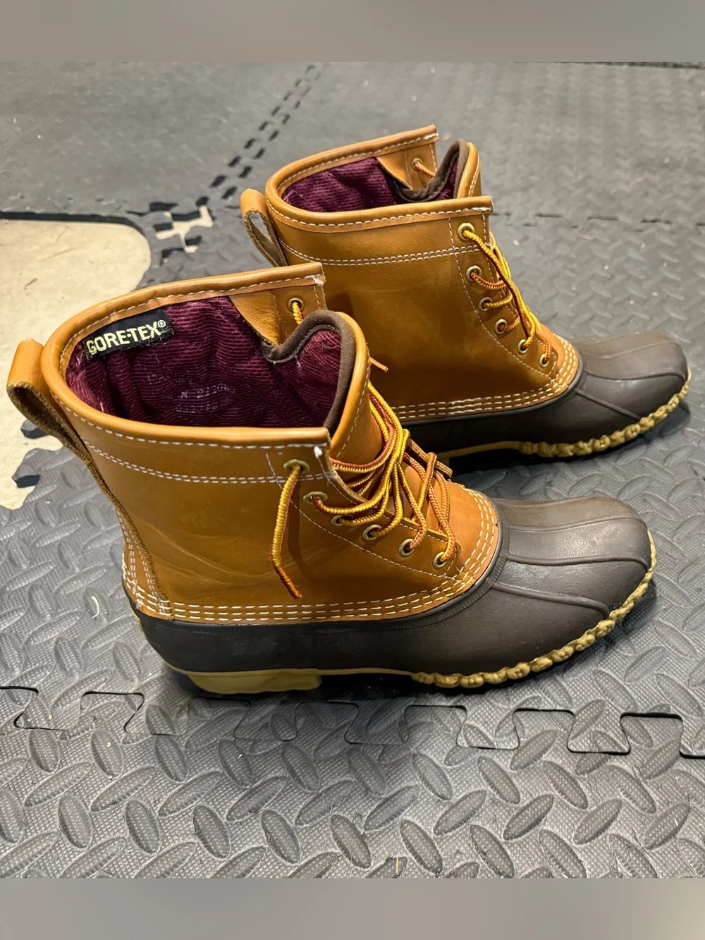 L.L. Bean Tan Brown Gore-Tex/Thinsulate 8” Duck Boots